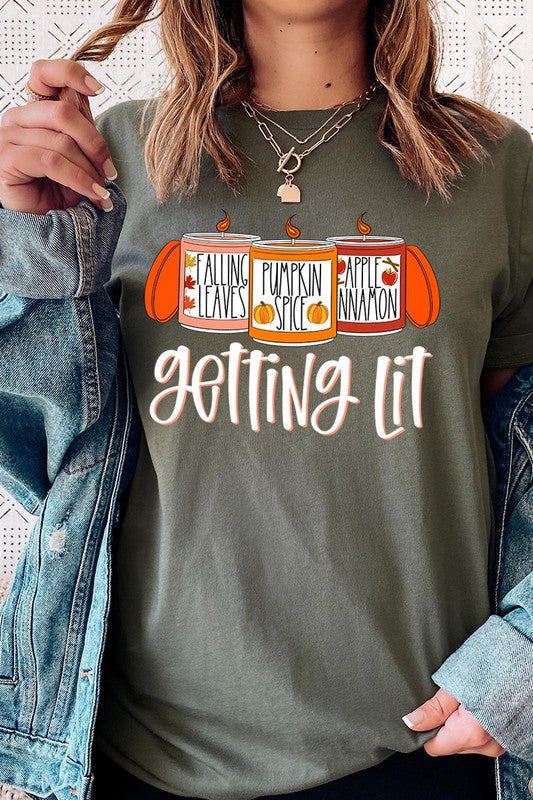 GETTING LIT FALL PLUS SIZE UNISEX SHORT SLEEVE