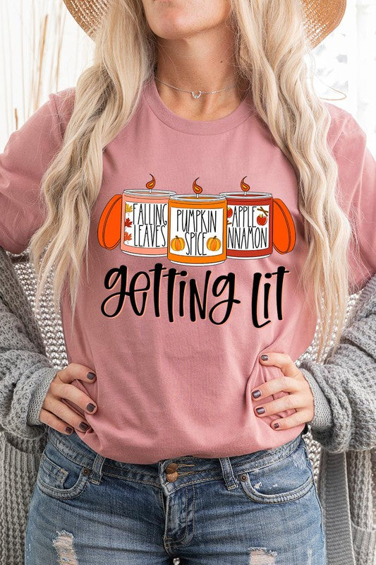 GETTING LIT FALL PLUS SIZE UNISEX SHORT SLEEVE