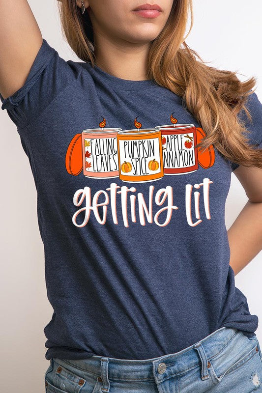 GETTING LIT FALL PLUS SIZE UNISEX SHORT SLEEVE