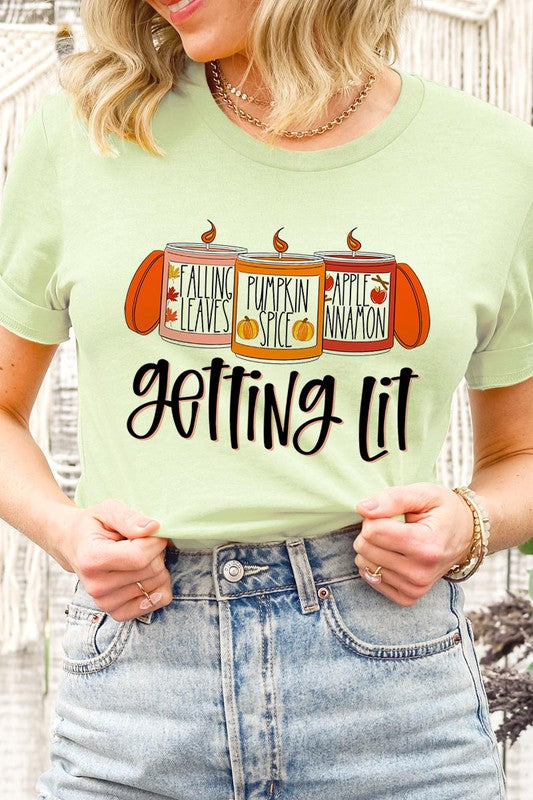GETTING LIT FALL PLUS SIZE UNISEX SHORT SLEEVE