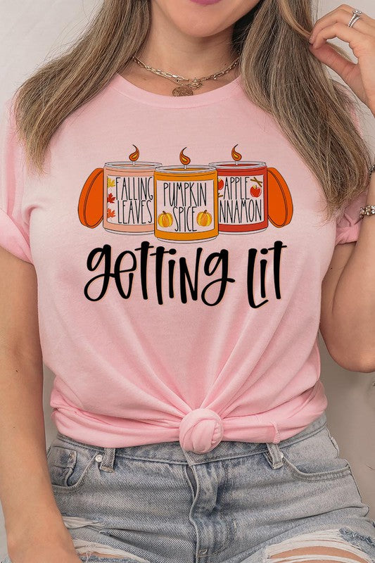 GETTING LIT FALL PLUS SIZE UNISEX SHORT SLEEVE