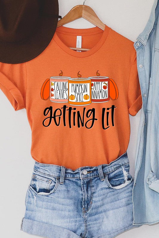 GETTING LIT FALL PLUS SIZE UNISEX SHORT SLEEVE