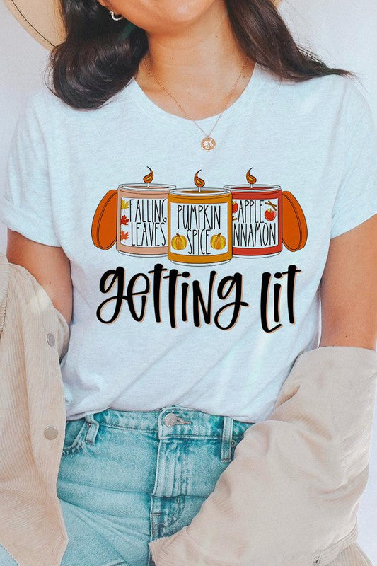 GETTING LIT FALL PLUS SIZE UNISEX SHORT SLEEVE
