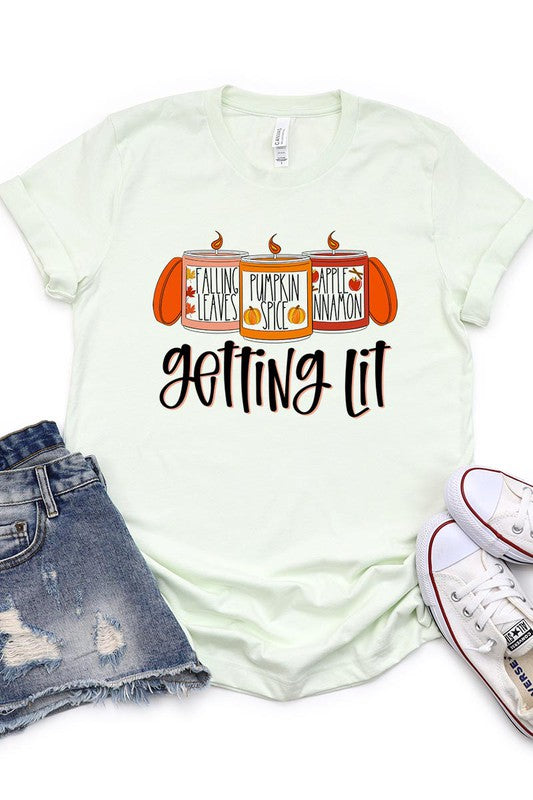 GETTING LIT FALL PLUS SIZE UNISEX SHORT SLEEVE
