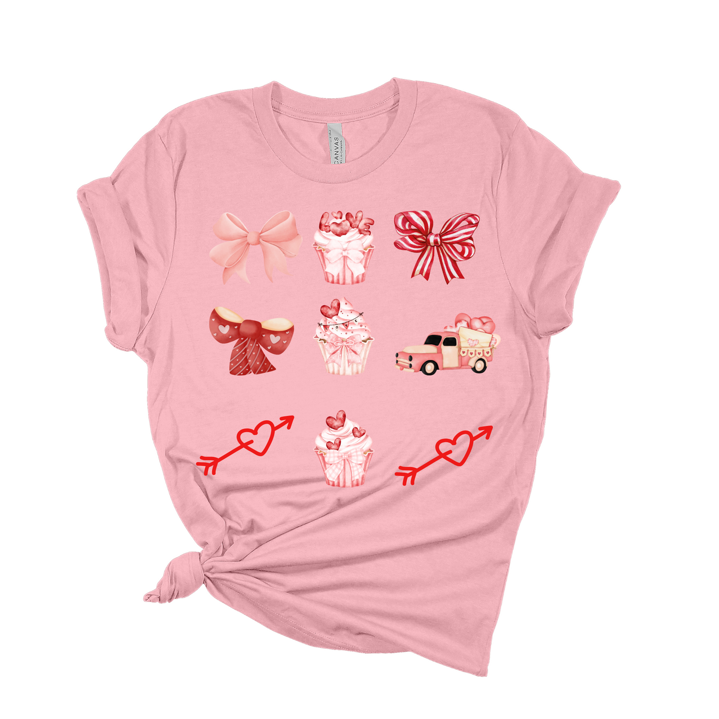 Coquette Bow Red Cupid Heart Tee