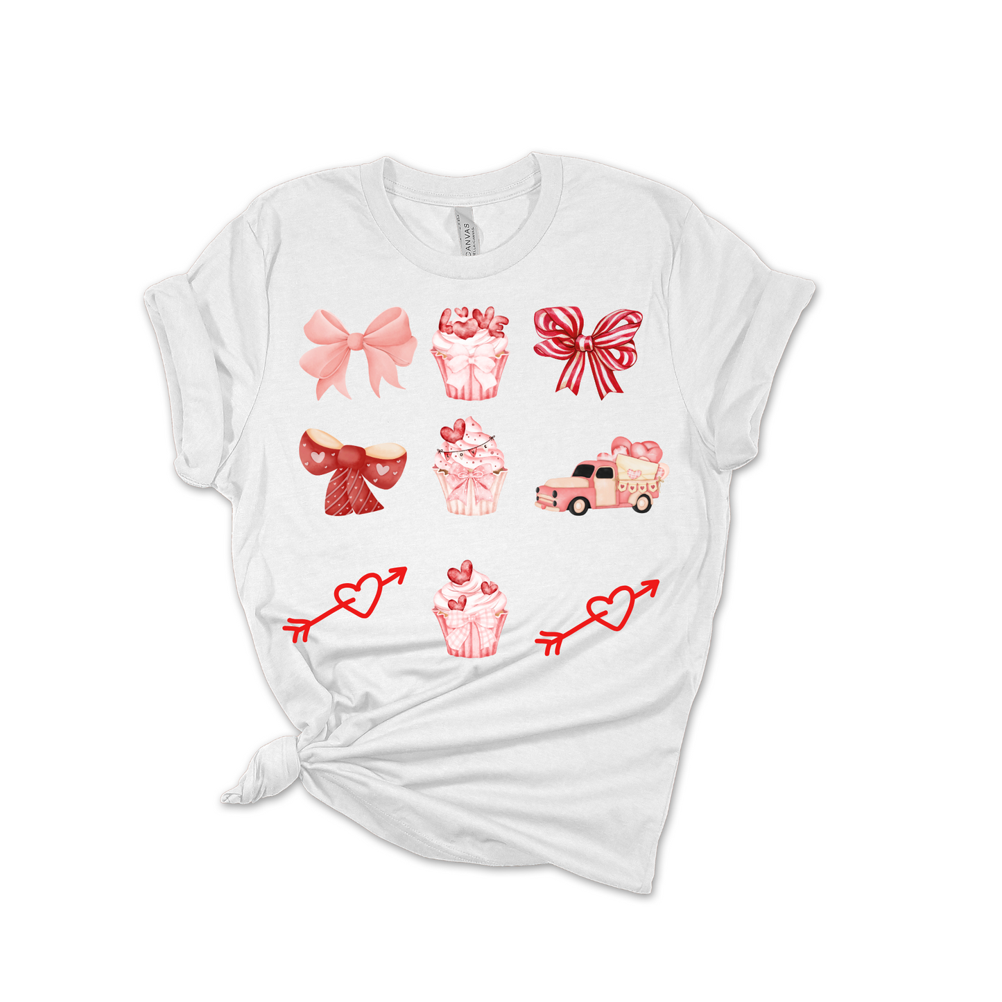 Coquette Bow Red Cupid Heart Tee