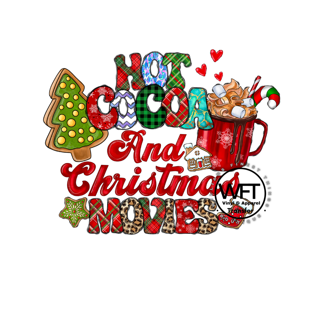 Hot Cocoa & Christmas Movies Pattern